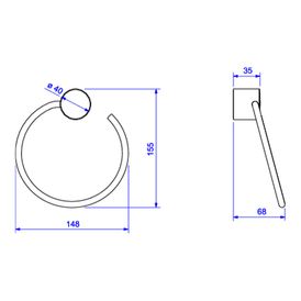 Porta Toalha Deca Argola Flex Cromado