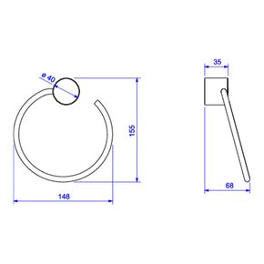 Porta-Toalha-Deca-Argola-FlexCromado---Deca---2050.C.FLX---Fundo-Branco-Medida-Imagem-do-Desenho-tecnico-de-engenharia