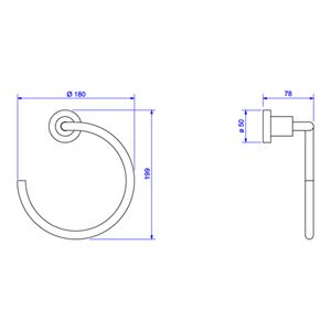 Porta Toalha Deca Argola Slim Black Matte