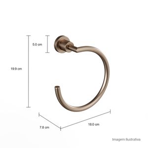 Porta Toalha Argola Acessórios Slim Corten