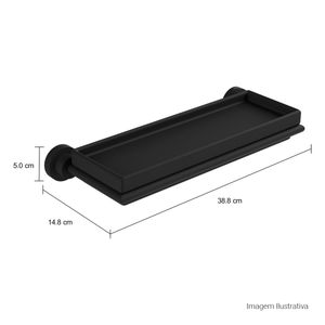 Prateleira em Louça Slim Black Matte