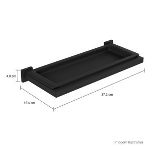 Prateleira em Louça Quadratta Black Matte