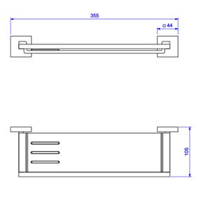 Prateleira-Deca-em-Resina-Clean-Cromado---Deca---2030.C.CLN---Fundo-Branco-Medida-Imagem-do-Desenho-tecnico-de-engenharia