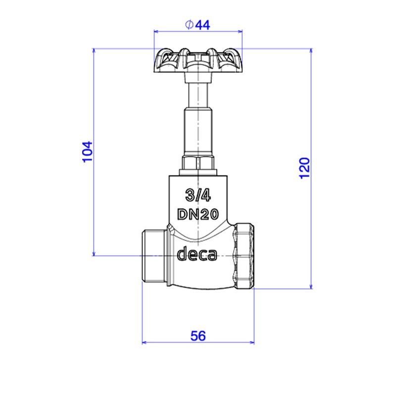 Registro-de-Pressao-Deca-3-4-----Deca---1416.B.034---Fundo-Branco-Medida-Imagem-do-Desenho-tecnico-de-engenharia
