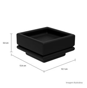 Saboneteira-Deca-em-Louca-Slim-Black-Matte---Deca---2011.BL.SLM.MT---Fundo-Branco-Medida-Foto-com-medidas-Produto-unico-ou-multiplos