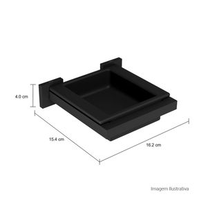Saboneteira-Deca-em-Louca-Quadratta-Black-Matte---Deca---2011.BL83.MT---Fundo-Branco-Medida-Foto-com-medidas-Produto-unico-ou-multiplos
