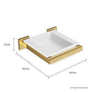 Saboneteira em Louça Quadratta Gold