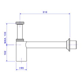 Sifão Deca para Cozinha e Tanque (entrada: 1 1/2 / Saída: 1 1/2 e 2) Cromado