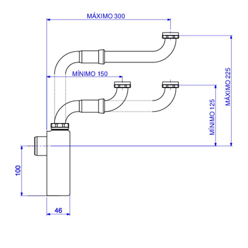 Sifao-Articulado-Deca-para-Lavatorio--Entrada--1----Saida--1-1-2---Cromado---Deca---1682.C.100.112---Fundo-Branco-Medida-Imagem-do-Desenho-tecnico-de-engenharia