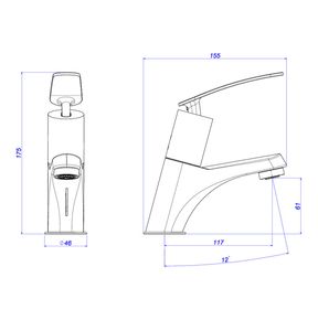 Torneira-Deca-de-Mesa-com-Fechamento-Automatico-para-Lavatorio-Proagua-Decamatic-Eco-Conforto-Cromado---Deca---1173.C.CONF.H2O---Fundo-Branco-Medida-Imagem-do-Desenho-tecnico-de-engenharia