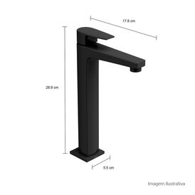 Torneira de Mesa Bica Alta para Lavatório Level Black Noir