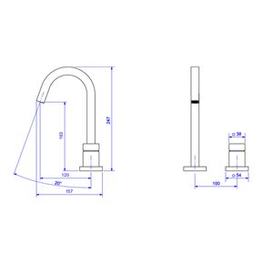 Torneira-Deca-de-Mesa-Bica-Alta-para-Lavatorio-Cubo-Black-Matte---Deca---1191.BL86.MT---Fundo-Branco-Medida-Imagem-do-Desenho-tecnico-de-engenharia