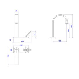 Torneira Deca de Mesa Bica Alta para Lavatório com Chapa Stick Cromado