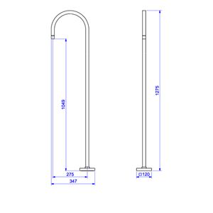 Torneira Curva de Piso Tube Gold Matte