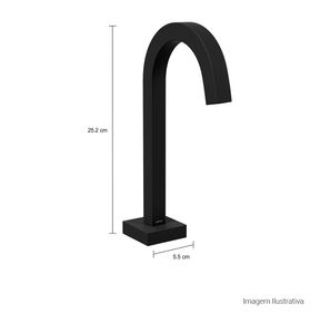 Torneira-Deca-de-Mesa-Bica-Baixa-Touchless-para-Lavatorio-Tube-Black-Matte---Deca---1785.BL.TUB.MT.SNS---Fundo-Branco-Medida-Foto-com-medidas-Produto-unico-ou-multiplos