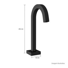 Torneira-Deca-de-Mesa-Bica-Baixa-Touchless-para-Lavatorio-Tube-Black-Noir---Deca---1785.BL.TUB.NO.SNS---Fundo-Branco-Medida-Foto-com-medidas-Produto-unico-ou-multiplos