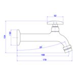 Torneira-Deca-de-Parede-com-Arejador-para-Cozinha-MaxCromado---Deca---1159.C34---Fundo-Branco-Medida-Imagem-do-Desenho-tecnico-de-engenharia