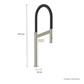 Torneira de Mesa para Cozinha Deca Colore - Inox e Preto
