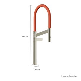 Torneira de Mesa para Cozinha Deca Colore - Inox e Terracota