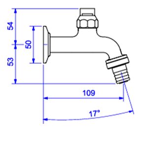 Torneira-Deca-para-Jardim-e-Tanque-com-Mangueira-Cromado---Deca---1156.C---Fundo-Branco-Medida-Imagem-do-Desenho-tecnico-de-engenharia