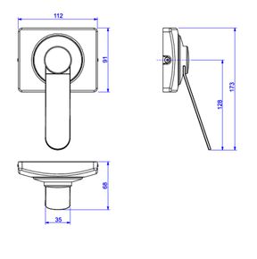 Valvula-de-Descarga-Deca-1-1-2--Dn40-Hydra-Eco-Conforto-Cromado---Deca---2565.C.112.CONF---Fundo-Branco-Medida-Imagem-do-Desenho-tecnico-de-engenharia