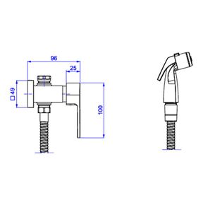 Ducha-Higienica-Deca-com-Registro-Level-Black-Noir---Deca---1984.BL26.ACT.NO---Fundo-Branco-Medida-Imagem-do-Desenho-tecnico-de-engenharia