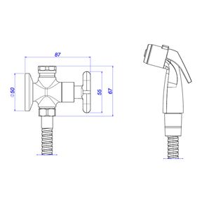 Ducha-Higienica-Deca-com-Registro-e-Derivacao-FlexCromado---Deca---1984.C20.ACT.CLM---Fundo-Branco-Medida-Imagem-do-Desenho-tecnico-de-engenharia