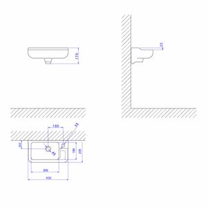 Lavatório Suspenso Izy 430x235mm Creme