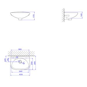 Lavatório Suspenso Izy 395x295mm Creme