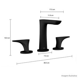 Misturador de Mesa com Textura Bica Alta para Lavatório Lk Black Matte