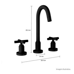 Misturador de Mesa Bica Alta para Lavatório Duna Clássica Black Matte