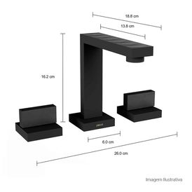 Misturador de Mesa com Textura Bica Alta para Lavatório Dream Black Matte