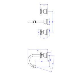Misturador-Deca-de-Mesa-Bica-Alta-para-Lavatorio-Dn15-MaxCromado---Deca---1877.C34---Fundo-Branco-Medida-Imagem-do-Desenho-tecnico-de-engenharia