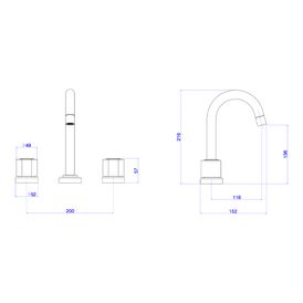 Misturador de Mesa Bica Alta para Lavatório Cromado