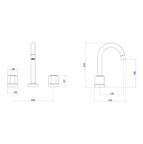 Misturador-Deca-de-Mesa-Bica-Alta-para-Lavatorio-Targa-Cromado---Deca---1877.C40.CR---Fundo-Branco-Medida-Imagem-do-Desenho-tecnico-de-engenharia