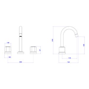 Misturador de Mesa Bica Alta para Lavatório Cromado