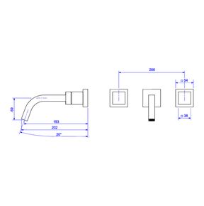 Misturador-Deca-de-Parede-para-Lavatorio-Cubo-Black-Matte---Deca---1878.BL86.MT---Fundo-Branco-Medida-Imagem-do-Desenho-tecnico-de-engenharia