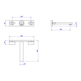 Misturador de Parede para Lavatório Dream Black Matte