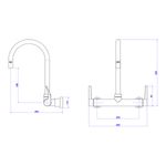 Misturador-Deca-de-Parede-para-Cozinha-Fast-Cromado---Deca---1258.C59---Fundo-Branco-Medida-Imagem-do-Desenho-tecnico-de-engenharia