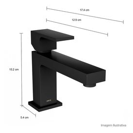 Misturador Monocomando de Mesa Bica Baixa para Lavatório Unic Black Matte