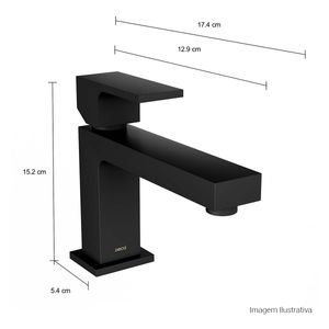 Misturador Monocomando de Mesa Bica Baixa para Lavatório Unic Black Matte