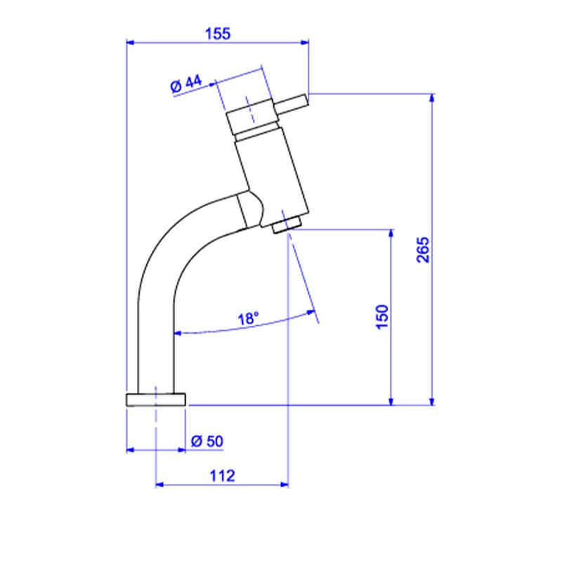 Misturador-Monocomando-Deca-de-Mesa-Bica-Baixa-para-Lavatorio-Link-Cromado---Deca---2875.C.LNK---Fundo-Branco-Medida-Imagem-do-Desenho-tecnico-de-engenharia