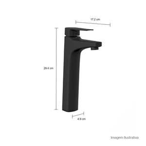 Misturador Monocomando de Mesa Bica Alta para Lavatório Black Noir