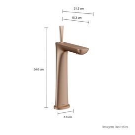 Misturador Monocomando com Textura Bica Alta para Lavatório Lk Corten