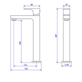 Misturador Monocomando de Mesa Bica Alta para Lavatório Unic Corten