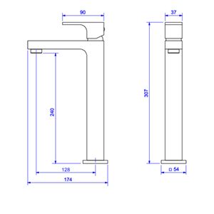 Misturador Monocomando de Mesa Bica Alta para Lavatório Unic Corten