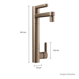 Misturador Monocomando de Mesa com Filtro para Cozinha Twin Click Corten
