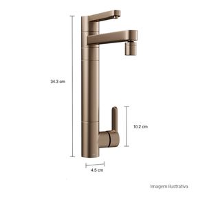Misturador-Monocomando-Deca-de-Mesa-Bica-Alta-para-Cozinha-com-Filtro-Twin-Click-Corten---Deca---2240.CT.CLICK.MT---Fundo-Branco-Medida-Foto-com-medidas-Produto-unico-ou-multiplos