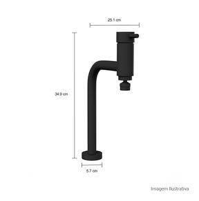 Misturador-Monocomando-Deca-de-Mesa-para-Cozinha-Link-Black-Matte---Deca---2256.BL.LNK.MT---Fundo-Branco-Medida-Foto-com-medidas-Produto-unico-ou-multiplos