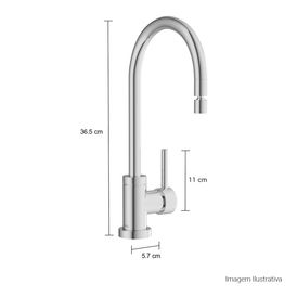 Misturador Monocomando Deca de Mesa Bica Móvel para Cozinha Redonda Spin Cromado